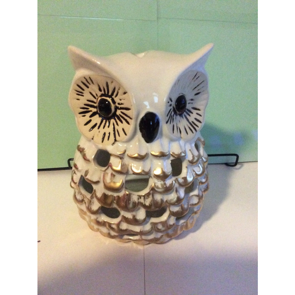 Hobby Lobby White & Gold Owl Candle Holder